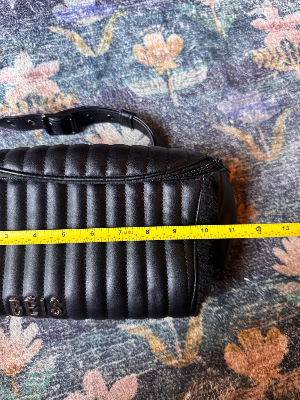 BEIS Black Quilted Belt Bag with Adjustable Strap - Picture 4 of 7